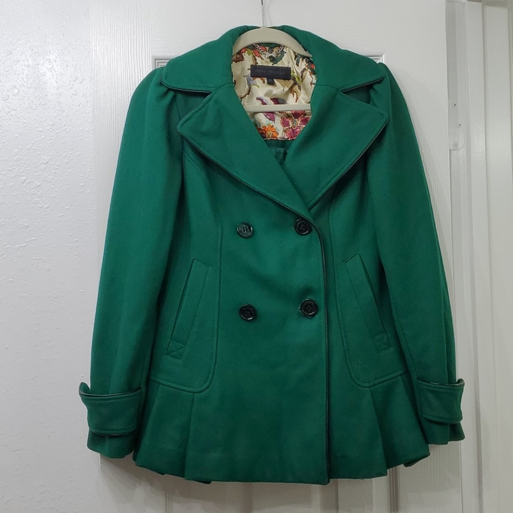 Steve Madden forest green wool pea coat